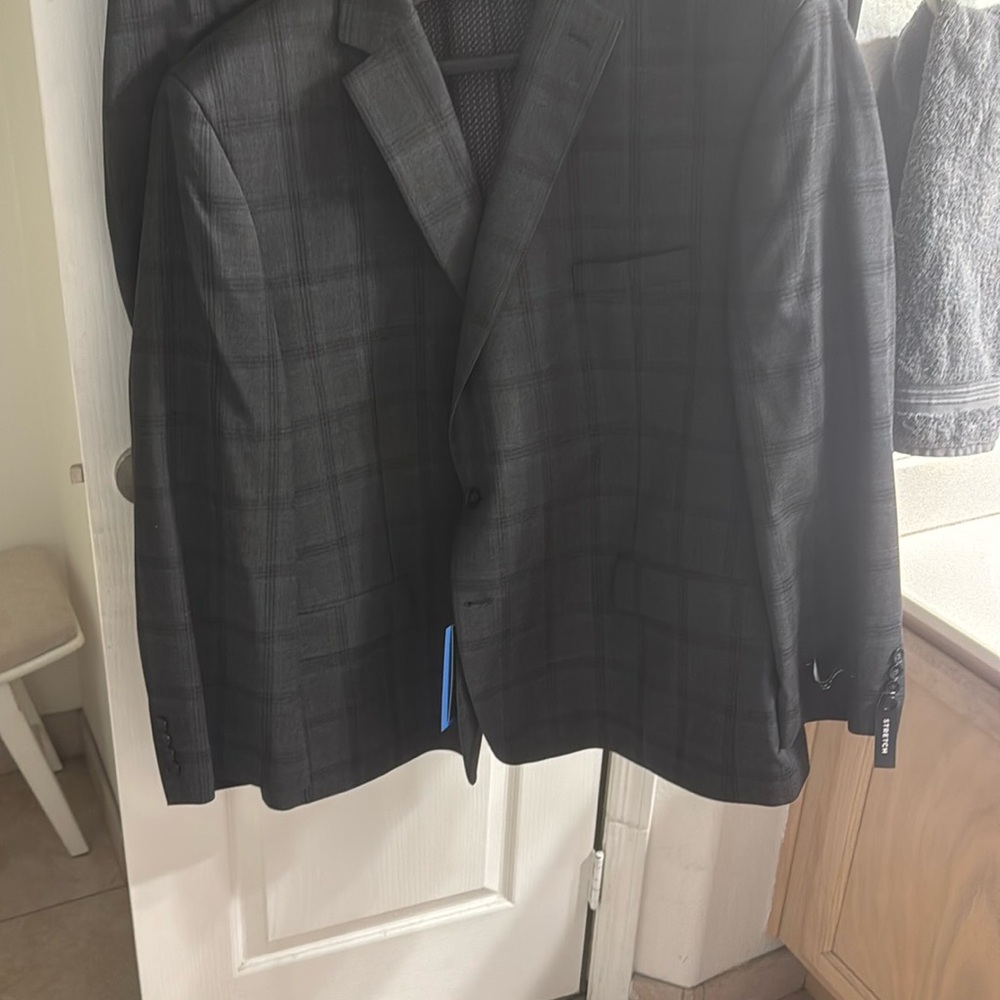 NWT SHAQUILLE O'NEAL Mens Gray BIG & TALL Sport Coat Blazer Jacket 54 Long $300